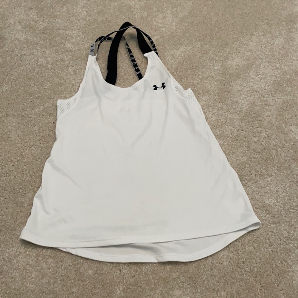 Underarmor Women’s Criss Cross White Tank Top XS